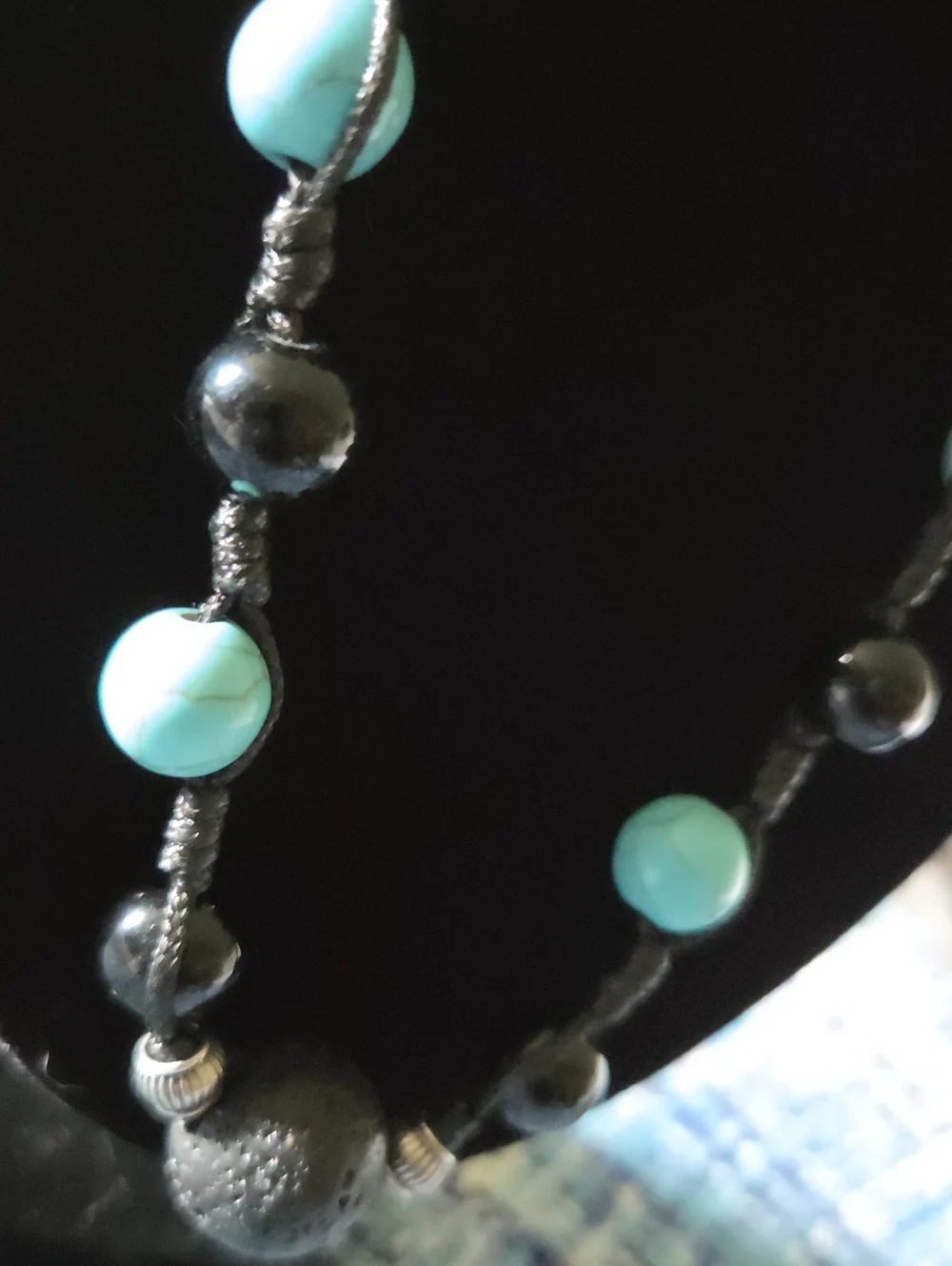 Paparazzi Blue Turquoise & Black Lava Bead Desert Guide Necklace. NWOT. Unisex.